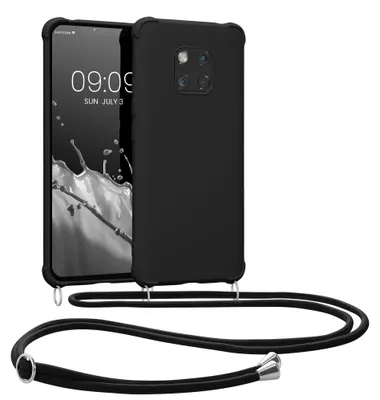 Produktbild von kwmobile Necklace Case kompatibel mit Huawei Mate 20 Pro Hülle - Cover mit Kordel zum Umhängen - Silikon Schutzhülle Schwarz