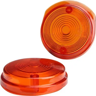 Productafbeelding van 2 stuks knipperlichtglas, rond, 80mm, oranje, voor Simson S50, S51, S70, SR50, SR80 / MZ ETZ, TS 125, 150, 250