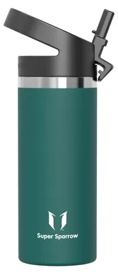 Image de Bouteille d'eau pour enfants Sparrow, en acier inoxydable, 500 ml, thermos avec paille