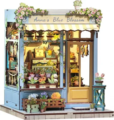 Zdjęcie produktu dla Puzzle 3D, Mini Domek DIY, Niebieski Kwiat Anny, Cutebee, 255 elementów