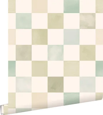 Obrázek produktu pro ESTAhome tapeta s kostkovaným vzorem béžová, modrá a zelená 50 x 900 cm