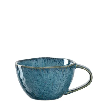 Produktbild von Leonardo Matera Kaffee-Tassen 4er Set, Tassen aus Steingut, spülmaschinengeeignete Kaffee-Becher, mikrowellenfeste Keramik Tassen, blau, 290 ml, 018588