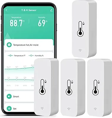 Produktbild von SECKIT WiFI Feuchtigkeitstemperaturmonitor, intelligentes Hygrometer -Thermometer Fernüberwachungsalarm, hochpräzision