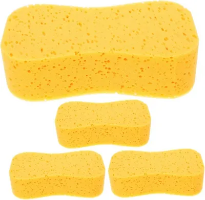 Immagine prodotto di 4 pezzi XL spugna per auto esterna 218x116x66 cm - spugna universale per interni di grandi dimensioni - spugna per lavaggio auto e cura del veicolo - spugna multiuso altamente assorbente - spugna per pulizia - spugna per piastrelle