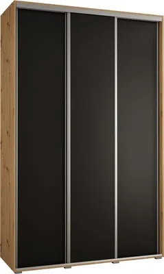 Produktbild von MEBLE KRYSPOL Cannes 1 Schrank mit 3 Schiebetüren - 205,2x160x60 cm - Artisan Schwarz Silber