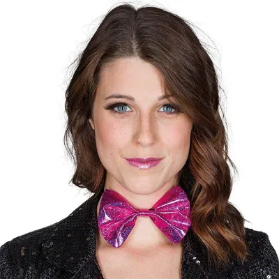 Produktbild von Fliege metallic Pink Party Schleife Schlips Karneval Kostüm Zubehör