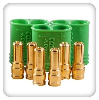 Immagine prodotto di Connettore a baionetta placcato in oro, 4 mm, maschio (3 pezzi)