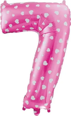 Image de Chiffres gonflables '7' rose 61 cm