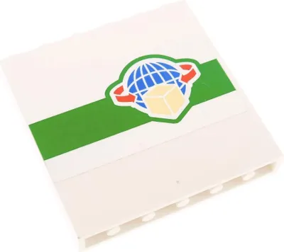 Produktbild von 1x Lego Panele 1x6x5 weiß Sticker Paket mit Globus grün 7733 59349pb006