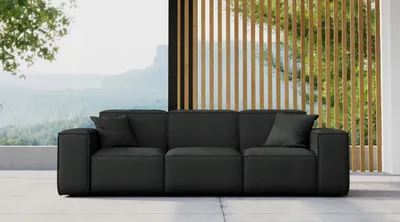 Zdjęcie produktu dla Sofa ogrodowa trzyosobowa MALIBU na taras tkanina Odyssey czarny