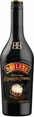 A bottle of Baileys Espresso Creme liqueur.