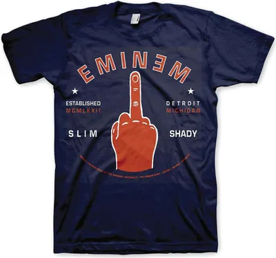 Image de Eminem - T-shirt "Detroit" pour homme/femme unie RO2213 (XL) (Bleu marine)