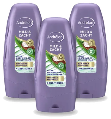 Image de 3 x Après-shampoing Andrélon Doux et Subtil - 250 ml - Pack avantage - 3 pièces