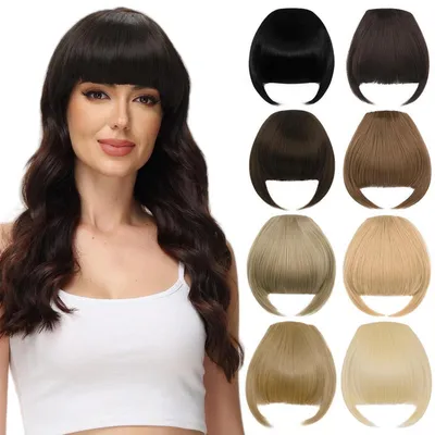 Produktbild von Clip in Pony Haarverlängerung Synthetik Flat Bang mit Schläfen Warmes Blond 24#