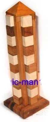 Produktbild von Holz Turm von Babylon - Holz - Geduldspiel Erwachsene Kinder 25 cm hoch