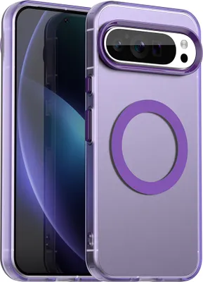 Produktbild von Magnetisch Hülle für Google Pixel 9 Pro XL, Schlank Durchscheinend Matt Stoßfest Handyhülle Lila