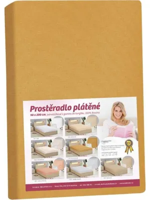 Obrázok produktu pre Ľanové prestieradlo – horčicová – 90x200