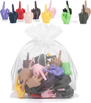 Productafbeelding van Mini-handjes met middelvinger - Set van 25 - Verborgen grappenkit - Kantoordecoratie