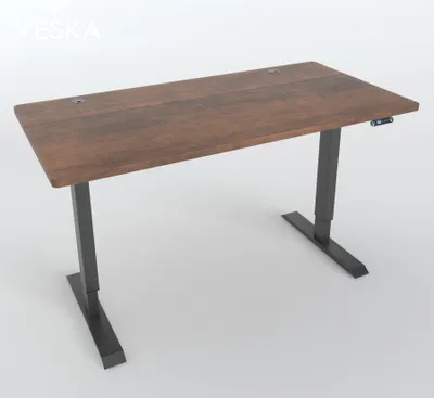 Produktbild von Höhenverstellbarer Schreibtisch (140 x 70 cm) - Sitz- & Stehpult - Bürotisch Elektrisch Höhenverstellbar mit Touchscreen & Stahlfüßen - Anthrazit/Antik