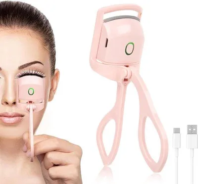 Image de Recourbe-cils électrique - Réglage de la température à deux vitesses - Recourbe-cils USB - Couleur rose