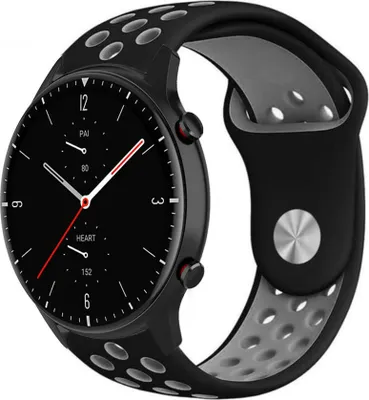 Produktbild von Strap-it Amazfit GTR 2 Sportarmband (Schwarz/Grau)