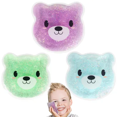 Imagen del producto de Compresas frías para niños, 3 pequeñas bolsas de hielo reutilizables, para terapia del dolor
