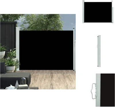 Produktbild von vidaXL Ausziehbare Seitenmarkise 100×500 cm Schwarz -  Sonnenschirme & Sonnenschutze
