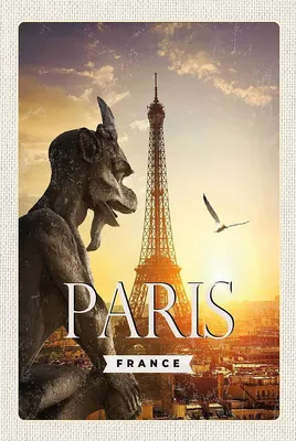 Produktbild von vianmo Holzschild 18x12 cm Paris FrankreichArchitektur