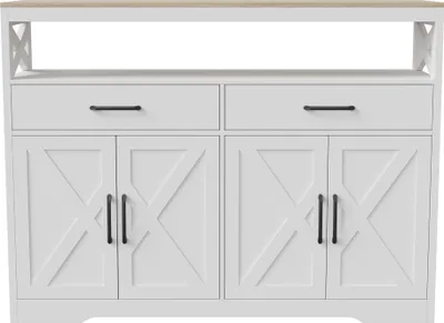 Produktbild von Sideboard, Küchenschrank mit 2 Schubladen und 4 Türen, Küchenkommode, Buffetschrank mit Arbeitsplatte für Wohnzimmer Esszimmer, Verstellbare Ablage, 140x105x40cm