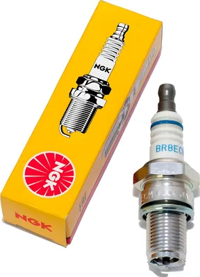 Zdjęcie produktu dla Świeca zapłonowa NGK BR8ECM z tłumieniem zakłóceń, długość 19,0 mm, gwint Ø 14,0 mm, sześciokąt 20,8 mm, odstęp między elektrodami 0,75 mm, wartość cieplna 8, 3035