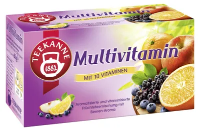 Image de Teekanne thé aux fruits multivitaminé avec 10 vitamines | 20 sachets de thé