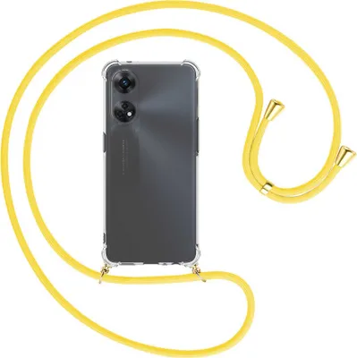 Produktbild von Handykette Backcover-Schutzhülle mit Band (Metall goldfarben) für Oppo Reno8 T 4G (CPH2481, 6.43'') - gelb