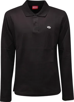 Image de 0437AQ Polo homme DIESEL noir MANCHES LONGUES