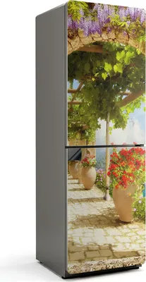 Obrázek produktu pro Okouzlující zahrada s květinami - Magnetický kryt lednice - Magnetická dekorace na lednici - Samolepicí magnetická tabule - Magnetická fólie na dveře lednice - 60x180 cm