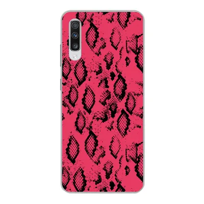 Produktbild von MuchoWow® Handyhülle Schutzhülle Hülle für Samsung Galaxy A70 Tiermuster - Schlangenhaut - Rosa Silikon Softcase Handy Hülle - Schutzhaube