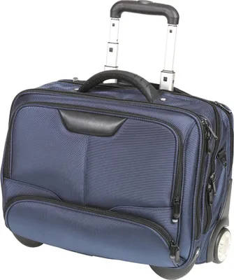 Produktbild von Laptop Akten Pilotenkoffer Schulter Umhänge Rollen Trolley Blau 47 cm Bowatex