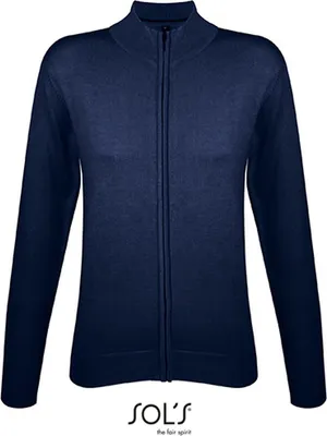 Produktbild von SOLs 00550 | Zipped Knitted Cardigan Gordon Women - Farbe: Navy - Größe: L