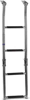 Produktbild von Badeleiter, klappbar aus Edelstahl mit 4 rutschfesten Stufen, 59 cm Länge