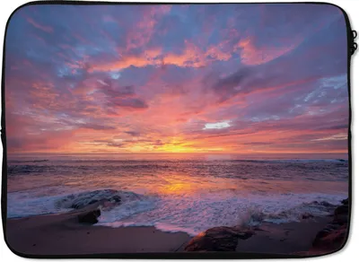 Produktbild von MuchoWow® Laptop Hülle 14 ZollStrand - Meer - Sonnenuntergang Laptoptasche - Laptoptasche - Stoßsicher - Schutzhaube