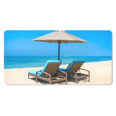 Produktbild von MuchoWow® Mauspad Mousepad Strandkorb - Sonnenschirm - Sommer - Meer 60x30 cm - Mousepads - Maus Mat - Pad - Mausunterlage - Nachhaltig