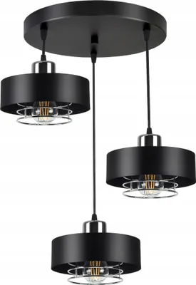 Produktbild von LUXOLAR - Pendelleuchte 3 flammig Schwarz Chrom E27 60 W - Hängelampe für Wohnzimmer, Küchen - Loft Design
