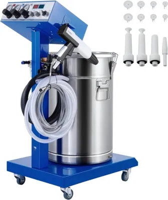 Obrázok produktu pre Elektrický systém na práškové lakovanie 45 l – striekacia pištoľ – farba na steny – 220 V – na práškové lakovanie