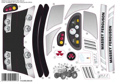 Produktbild von Rolly Toys Aufklebersatz rollyFarmtrac MF | Original Ersatzteil für Massey Ferguson Trettraktoren