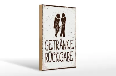 Produktbild von Holzschild Spruch 20x30cm Getränke Rückgabe