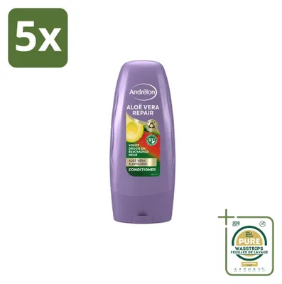 Productafbeelding van 5 x Andrélon Aloë Vera Herstellende Conditioner - glanzgevend & herstellend - 250 ml - Voordeelverpakking - 5 stuks