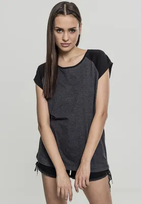 Zdjęcie produktu dla Urban Classics Ladies - RAGLAN Contrast Top charcoal - XXL
