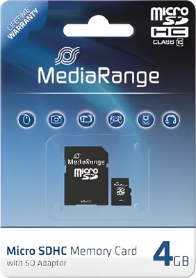 Immagine prodotto di MediaRange Scheda MicroSD SD 4GB SD CL.10 incl. adattatore