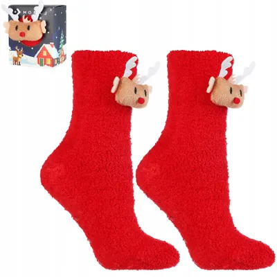 Produktbild von MORAJ Herren Weihnachtssocken Frottee Rutschfest ABS Rot