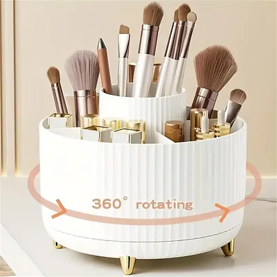 Produktbild von Make-up-Organizer 360° drehbar Kosmetik-Aufbewahrung - Weiß