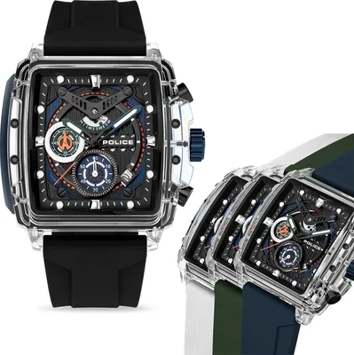 Produktbild von Police Herrenuhr Silikon Armband verschiedenfarbig Armbanduhr UPOO00524X1S